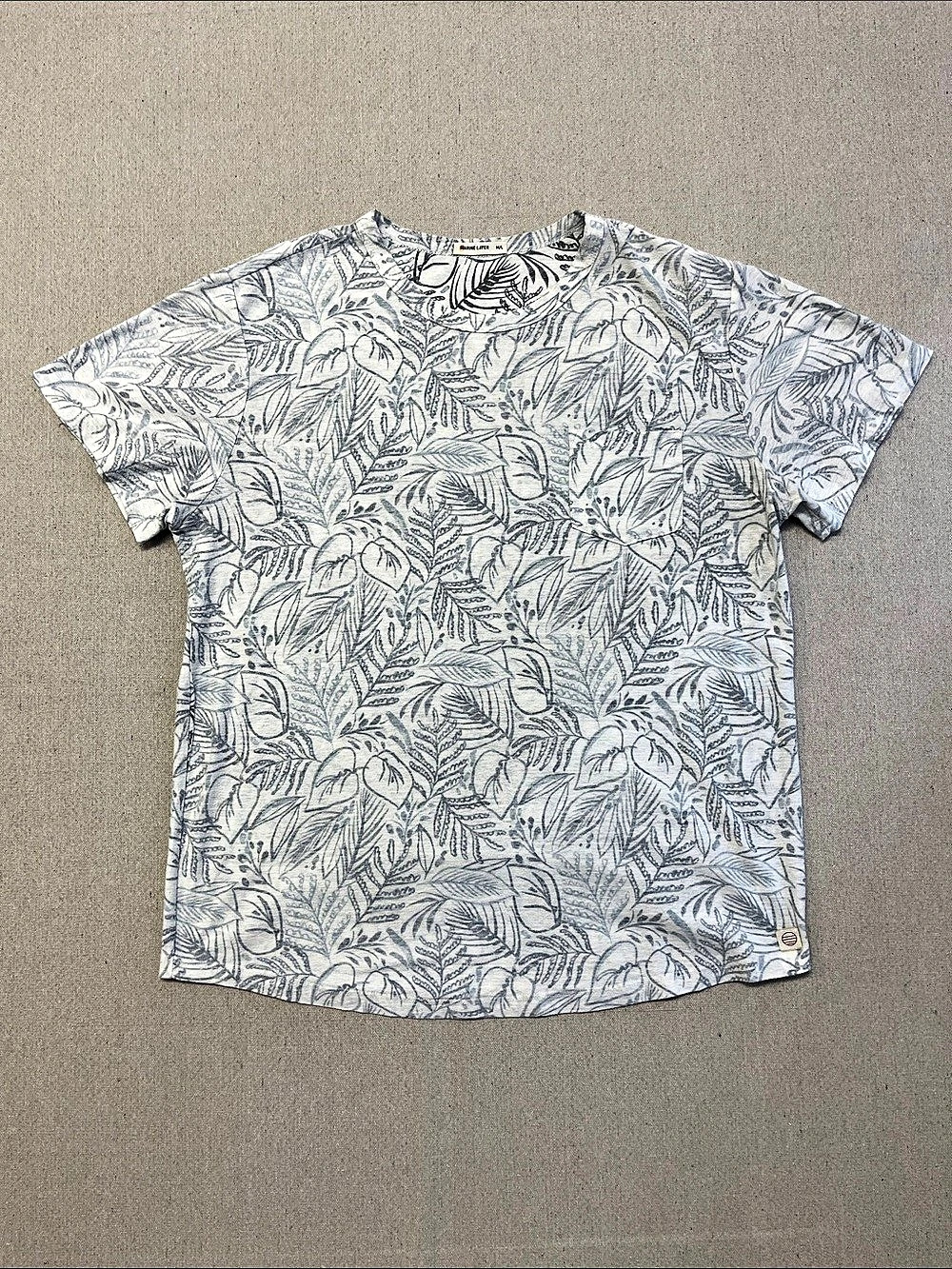 Marine Layer Men’s M/L Tropical Botanical Print Crew Neck T-Shirt Made USA